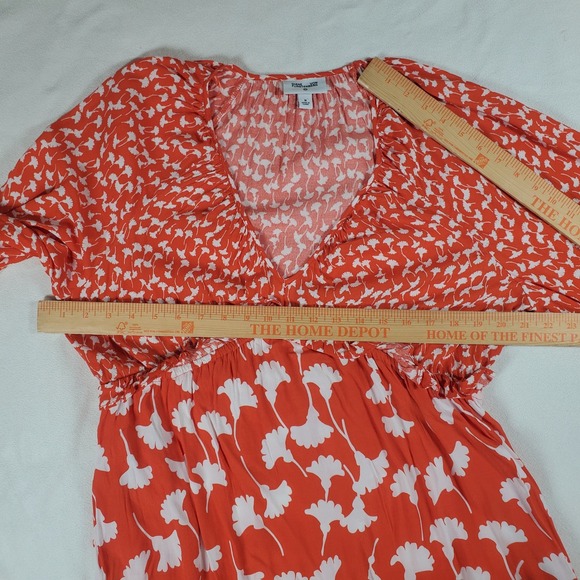Diane Von Furstenberg x Target Ginkgo Maxi Dress Women M Orange Milkmaid Cottage - Picture 13 of 15